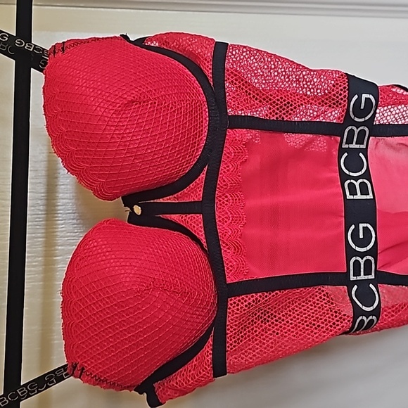 BCBG red bodysuit lingerie size Medium EUC - Picture 6 of 7